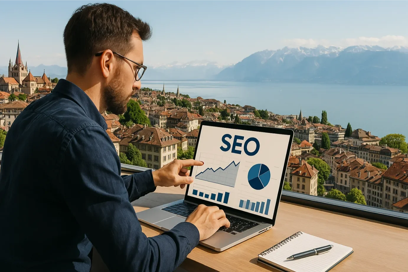 Consultant seo lausanne 1 Consultant seo lausanne analysant des graphes
