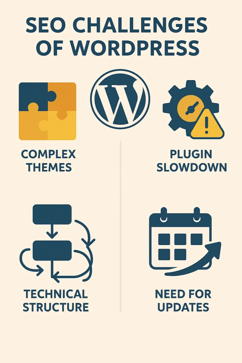 Infographie sur les challenges du seo wordpress