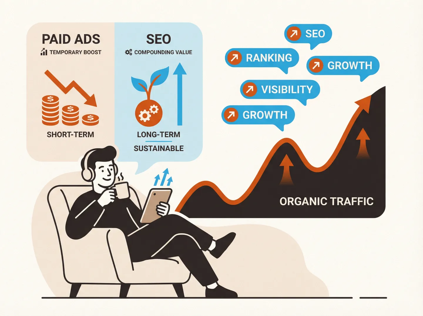Bénéfices accompagnement seo - trafic croissant et visibilité