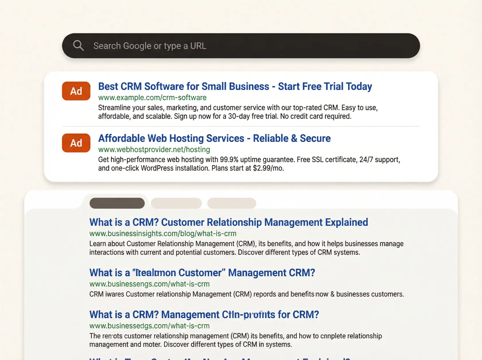 Campagne google ads dans les résultats de recherche