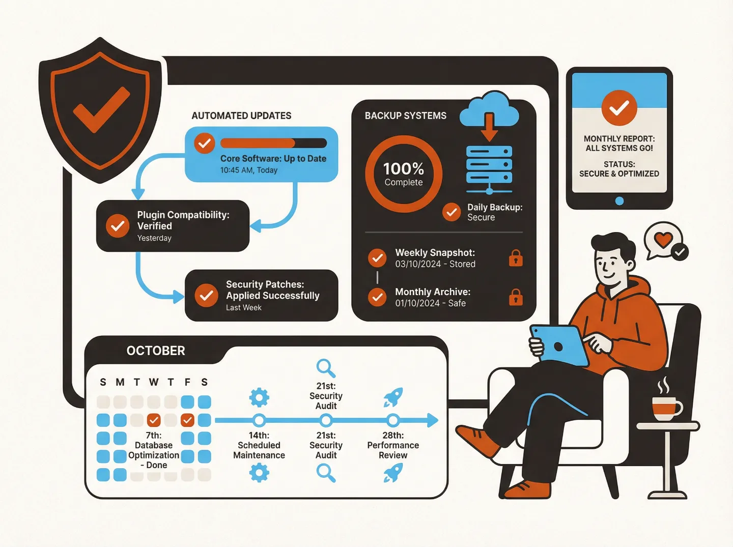 Maintenance site web - mises à jour et sauvegardes automatiques