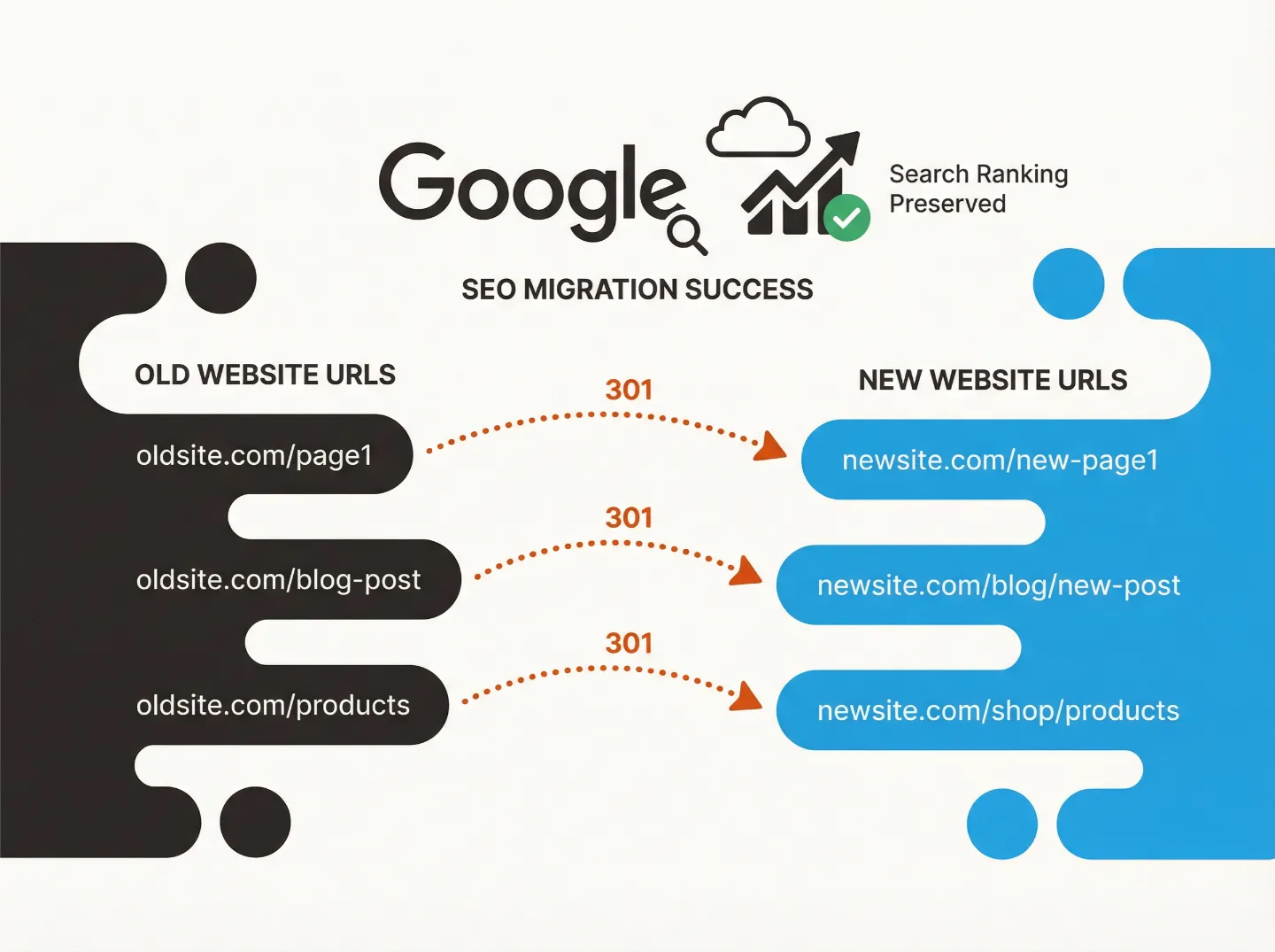 Migration seo avec redirections 301 pour conserver le référencement