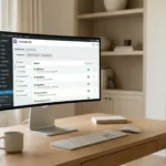 Plugins seo wordpress : tableau de bord rank math sur écran professionnel