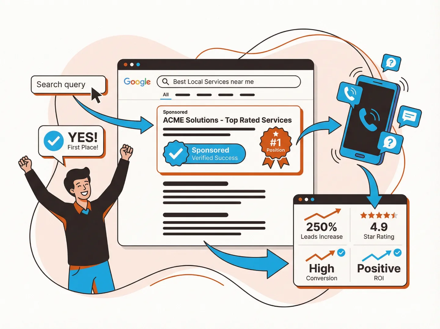 Annonce google ads en première position des résultats de recherche