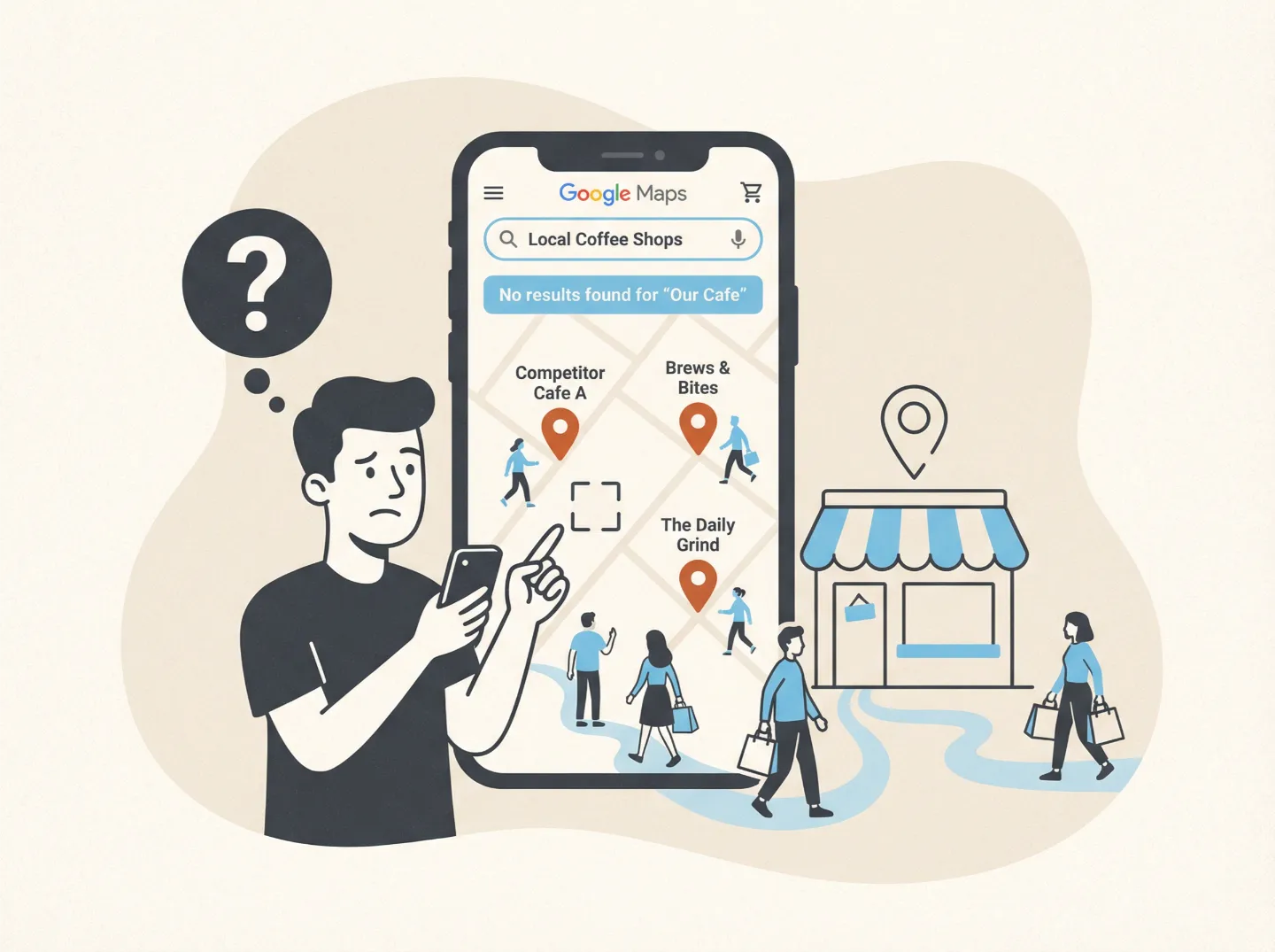 Commerce invisible sur google maps - problème de référencement local