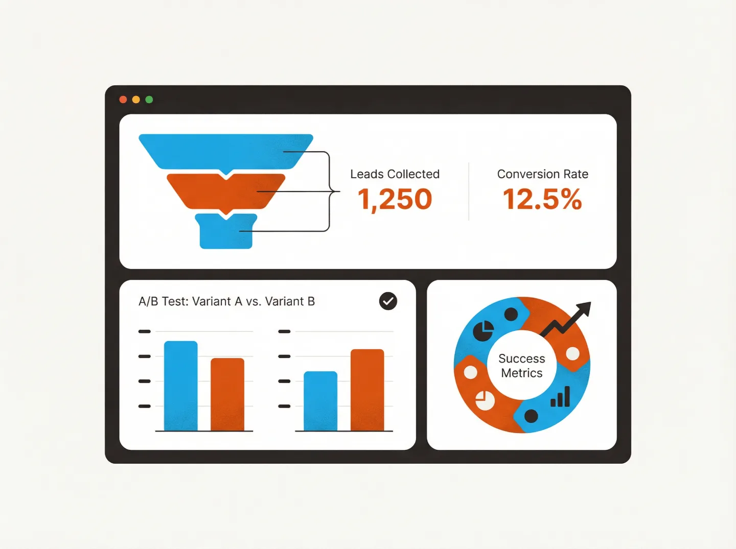 Résultats de conversion d'une landing page optimisée
