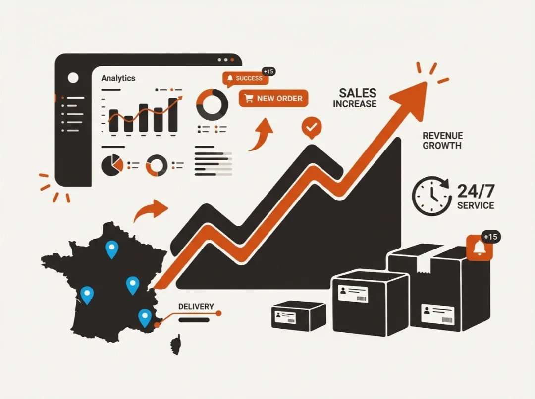 Bénéfices d'un site e-commerce - ventes 24h/24, livraison france, statistiques